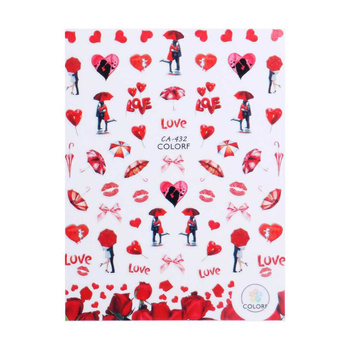 Thin, self-adhesive Valentine's Day nail stickers CA-432