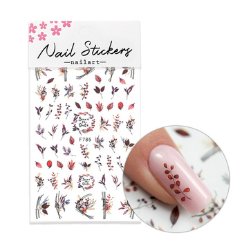 Thin self-adhesive leaf nail stickers F785