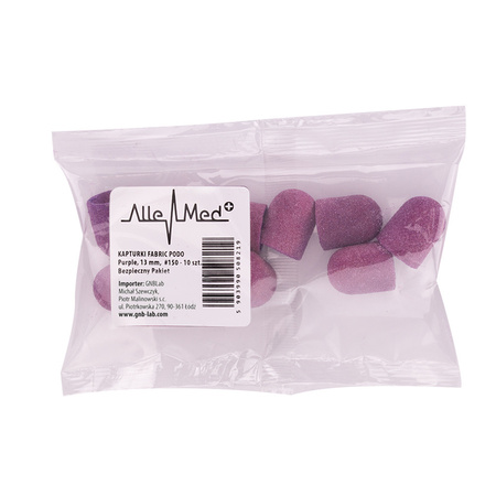 Pedicure caps 13 mm, 150 grit, 10 pcs Fabric Podo AlleMed Purple