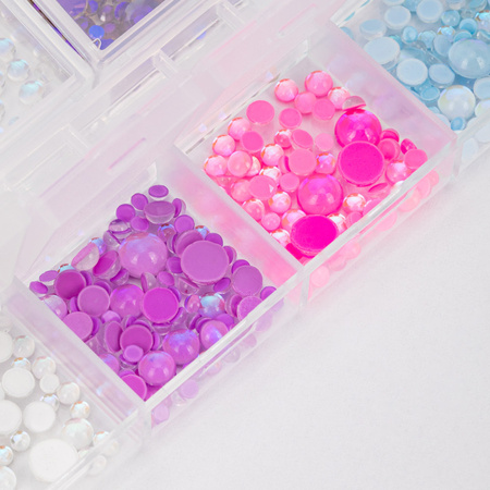 Boîte de strass Molly Nails, assortiment de couleurs, 1 000 pièces