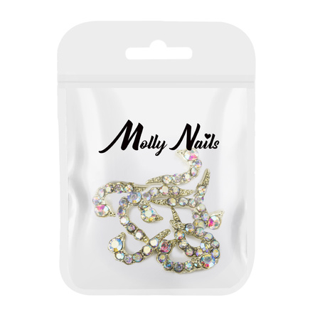 Molly Nails 3D A/B diamond heart nail decorations, 10 pieces