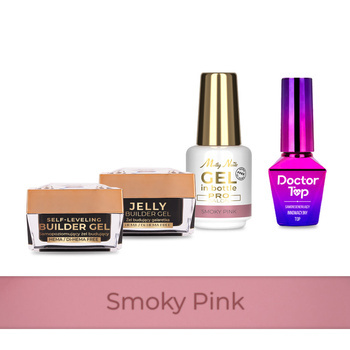 Molly Nails PRO MATCH SYSTEM 3+1 Smoky Pink: 3 geles de construcción + Doctor Top 10 g