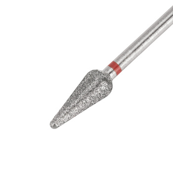Delicate red pear-shaped diamond drill bit