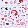 Autocollants pour ongles fins et adhésifs pour la Saint-Valentin F704
