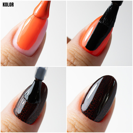 Molly Nails Crackle Gel black hybrid nail polish No. 158 8g