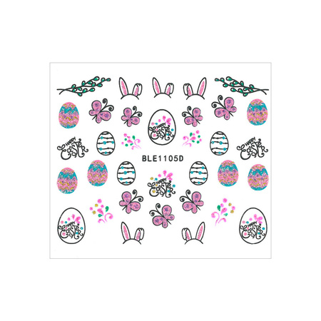 Selbstklebende 3D-Nagelaufkleber mit Glitzer für Ostern  BLE 1105D