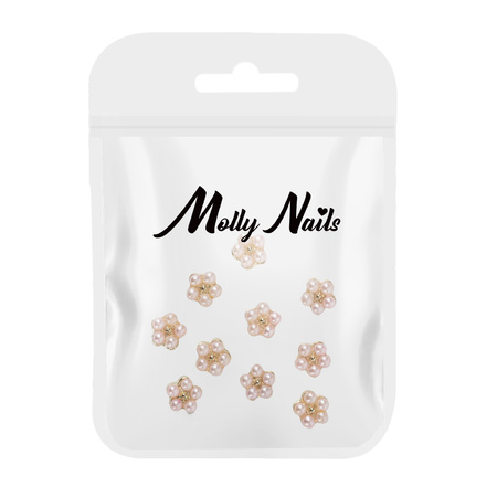 3D-Perlenblumen-Nageldekorationen Molly Nails Nr. 2, 10 Stück