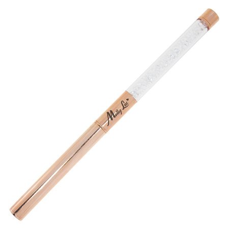Silicone brush for rubbing in powder and decorating nails Golden Rose with gold MollyLac zirconia No. 1