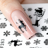 Autocollants pour ongles fins et adhésifs, motif de Noël, Molly Nails F283, noirs