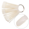 Échantillonneur en forme d'amande sur roue pour gels, vernis hybrides et poudres, couleur lait, 50 pièces, mat
