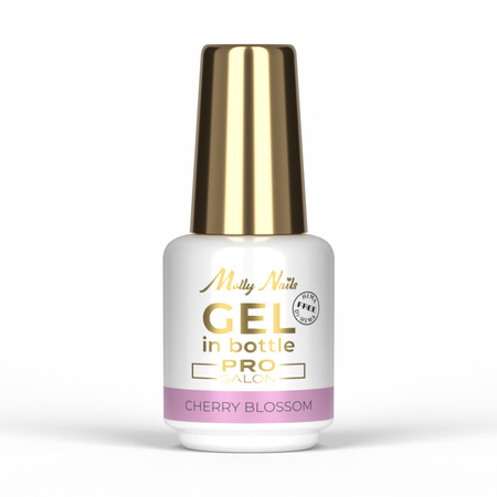 Aufbaugel in der Flasche mit Pinsel „Gel in Bottle“ von Molly Nails Pro Salon Cherry Blossom, HEMA/Di-HEMA-frei, 15 g