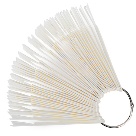 Échantillonneur inversé à pointe effilée sur roue pour gels, vernis hybrides et poudres, couleur lait, 50 pièces