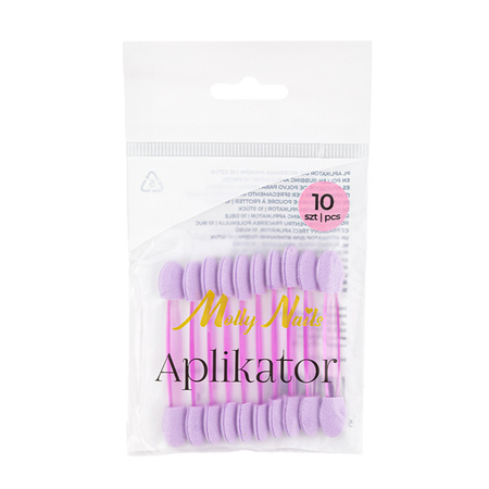 Applicateur en forme de marionnette pour l'application de paillettes Molly Nails, violet, 10 pièces