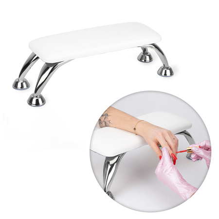 Supporto per manicure con piedini argentati MollyNails, bianco