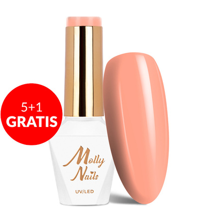 5 + 1 gratis: Esmalte híbrido Molly Nails Yoghurt Candy Cupcake HEMA/Di-HEMA Free, 8 g, n.º 120