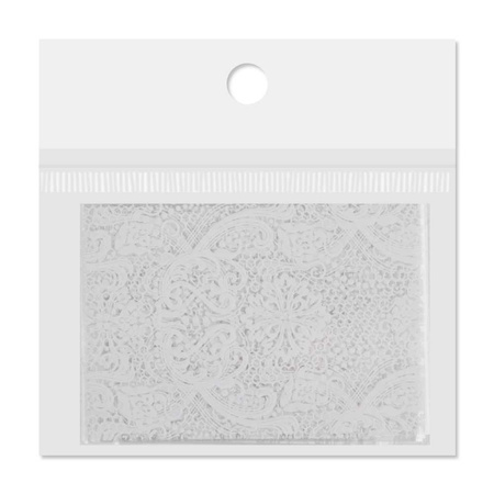 Lámina de transferencia para uñas, 80 cm, blanca, n.º 9