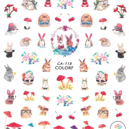 Thin self-adhesive Easter nail stickers CA-118