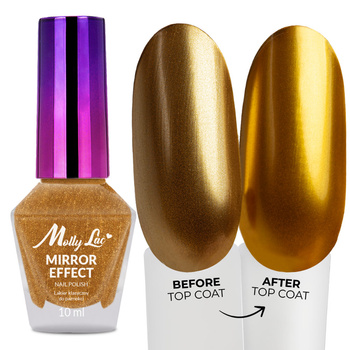 MollyLac Classic Nail Polish, Mirror Effect (Mirror/Metallic), No. 14, 10 ml