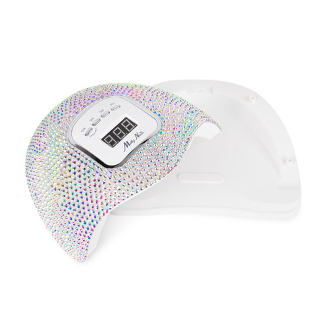 Lampada LED/UV da 150 W Molly Nails per smalti ibridi, gel e acrilogel, con zirconi crystal silver holo X5 MAX