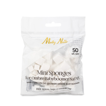 Set of mini sponges for ombre babyboomer nail art Molly Nails mix of sizes, 50 pieces