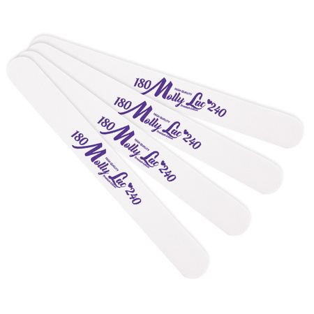 Lima de uñas Paquete seguro MollyLac recta blanca grano 180/240 CU-12 Alta calidad