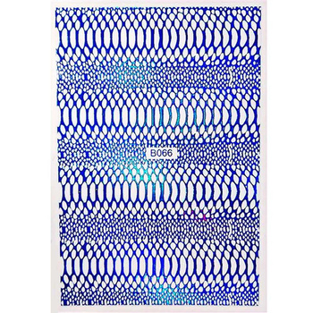 Adesivi per unghie sottili, autoadesivi, iridescenti, effetto pelle di serpente Snake Skin blue