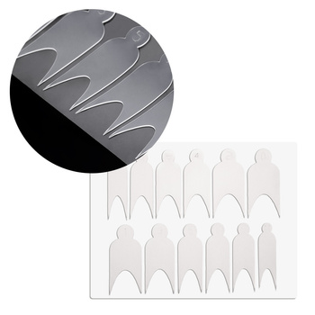 Set combinato di stampi in silicone a doppia forma per french manicure, 12 pezzi