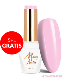 5+1gratis Lakier hybrydowy Molly Nails Glamour Women Girlish Roses HEMA/Di-HEMA Free 8g Nr 2