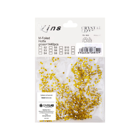 Strass pour ongles en verre SS5 Citrine, environ 1440 pièces par paquet