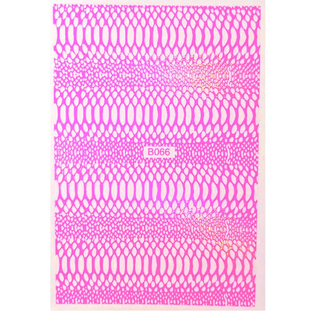Dünne, selbstklebende, schillernde Nagelaufkleber in Schlangenhautoptik, neonpink