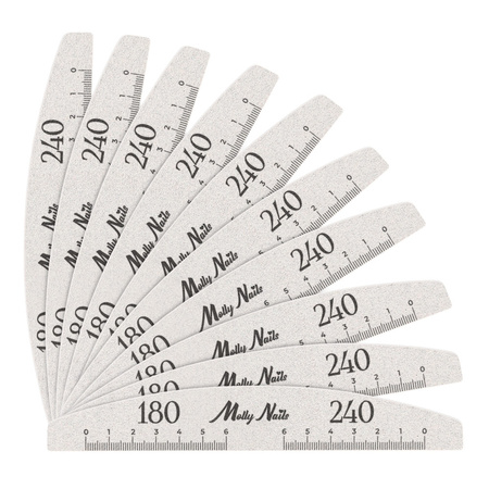 Mineral-Nagelfeile, Bootsform, Halbmond, 180/240, Standard, MollyNails