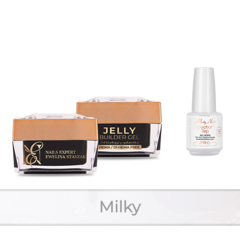 Molly Nails PRO MATCH SYSTEM 2+1 Milky 2 Aufbau-Gele + Doctor Top 15 g