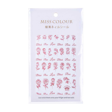 Adhesivos finos para uñas de San Valentín R402, rojos