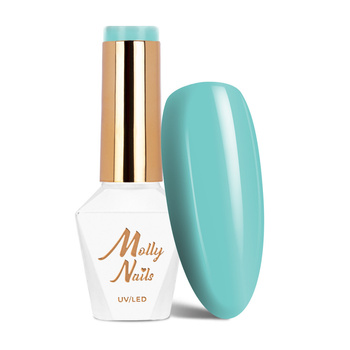 Гібридний лак Molly Nails Blue Sky Ocean Blue без HEMA/Di-HEMA, 8 г, № 111