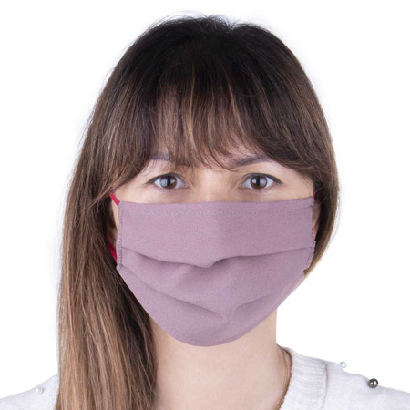 Reusable cotton face mask with interlining, Latte, 1 piece