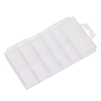 Schachtel für Nageltips oder kleinen Schmuck, 11 Fächer, transparent