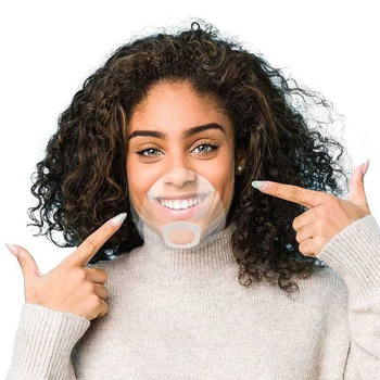 Mini cosmetic face shield for the mouth and nose – Mouth Shield, transparent, non-fogging, 2 pieces, S/M