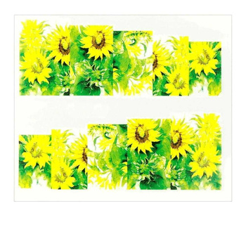 Naklejki wodne do paznokci kwiaty arkusz 6,5 x 5,5 cm na 10 palców Nr A059