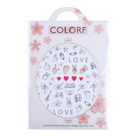 Adhesivos finos para uñas con motivos de San Valentín CA-258