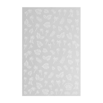 Thin White Leaf Nail Stickers R083