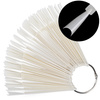 Échantillonneur inversé à pointe effilée sur roue pour gels, vernis hybrides et poudres, couleur lait, 50 pièces