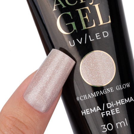 Gel acrylique Polygel pour extension des ongles AcrylGel MollyNails sans HEMA/Di-HEMA, teinte Champagne Glow, 30 ml