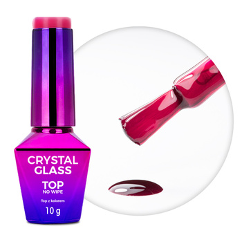 Top colorato senza risciacquo Crystal Glass Molly Nails Raspberry HEMA/Di-HEMA Free 10 g