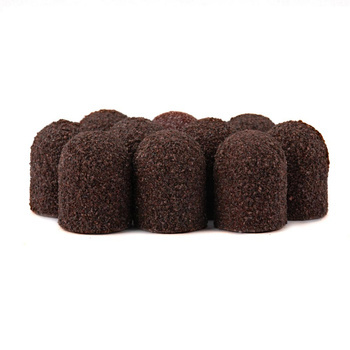 Cappucci abrasivi per pedicure con interno in cotone, 13 mm, grana 60, marroni, AlleMed, 10 pezzi