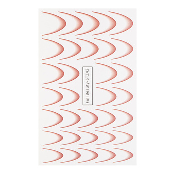 Adhesivos gradientes para uñas / French / Ombré / Línea de sonrisa francesa, 33 unidades, rojos, STZ42