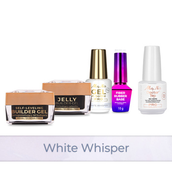 PRO MATCH SYSTEM 4+1 White Whisper: 3x żele: Jelly&SelfLeveling&Gel in bottle+Baza+Doctor Top 15g GRATIS
