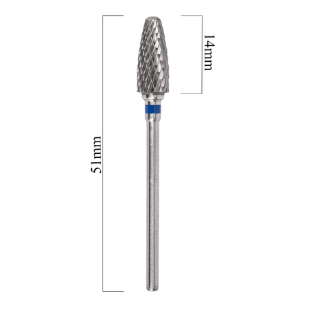 Carbide burr, cone, round, blue, medium