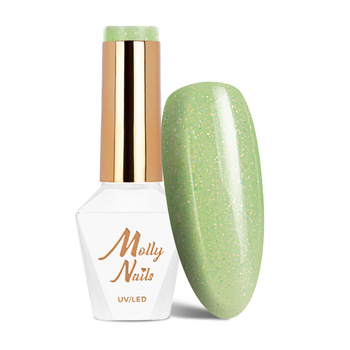 Molly Nails Hybridlack „Green Party Glitter Green“, HEMA/Di-HEMA-frei, 8 g, Nr. 81