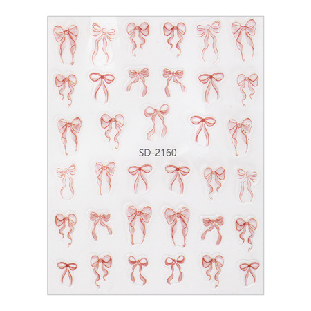 Adhesivos para uñas 5D autoadhesivos con lazo rojo SD-2160