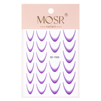 Adhesivos gradientes para uñas / French / Ombré / Línea de sonrisa francesa, 23 unidades, morados, SD-1926
